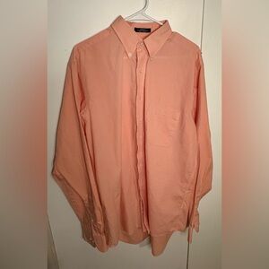 Chaps Men's Shirt Regular-Fit Wrinkle-Free Long Sleeve Button Down Orange Large